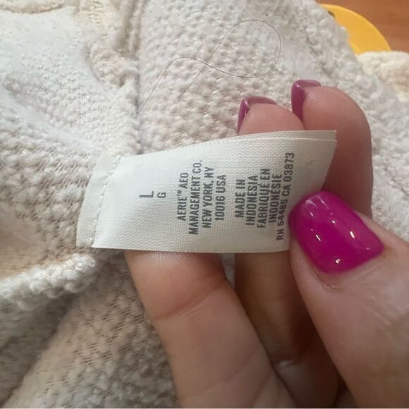 Aerie Sherpa half button sweater with pockets women's size large oversized fit - Picture 14 of 15